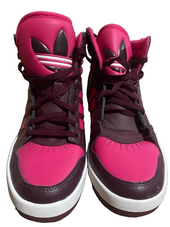 adidas Other - Adidas Kids High-Top Sneakers in Bright Pink and Burgundy